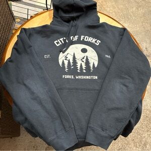 City of Forks Washington Black Graphic Hoodie